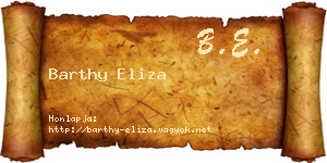 Barthy Eliza névjegykártya